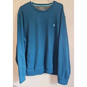 Izod Advantage Performance Stretch Crew Neck Sweatshirt Men XXL Blue
